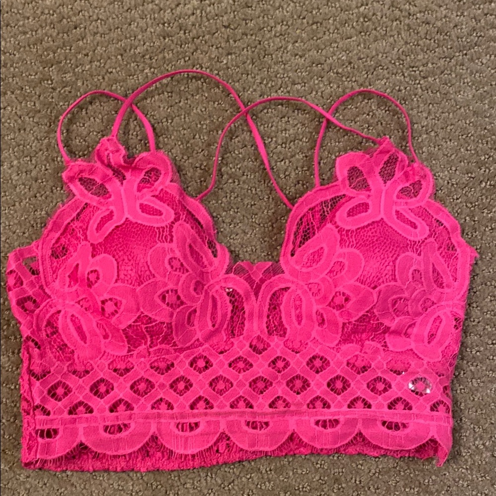 Vibrant Pink Lace Bralette